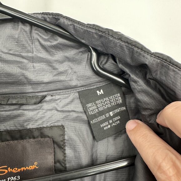 Ben Sherman Puffer Jacket Mens Size Medium Black Full Zip‎ Coat Classic Pockets - Picture 6 of 6